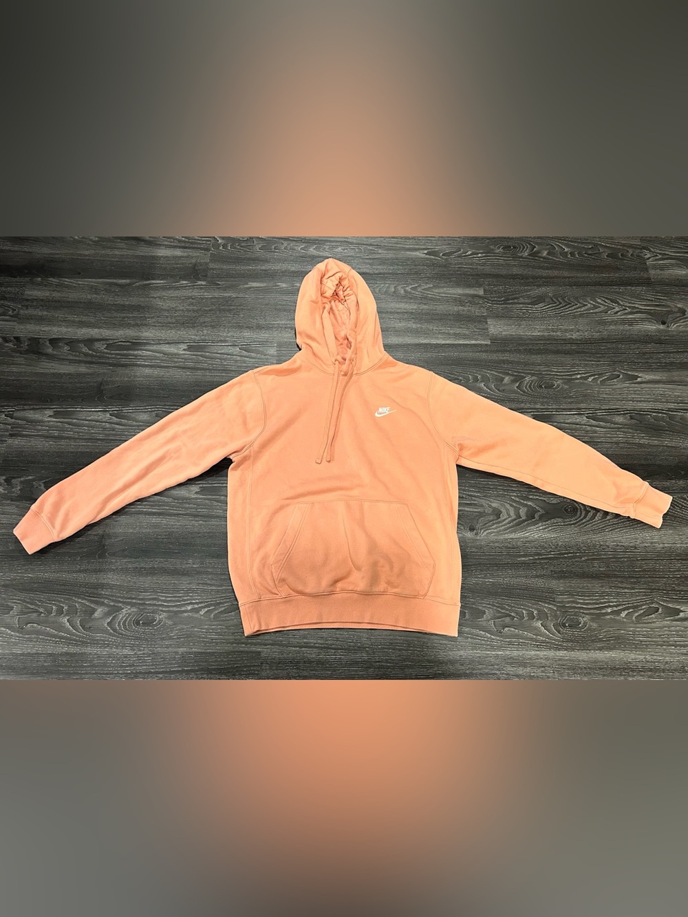 Nike Coral/Peach Pullover Hoodie with White Swoosh